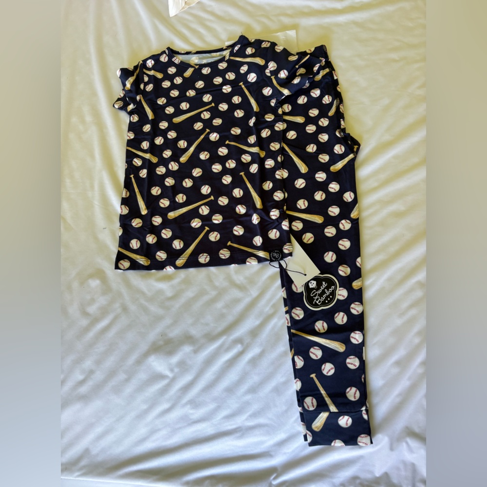 Sweet Bamboo Viscose Baseball Print Pajama Set